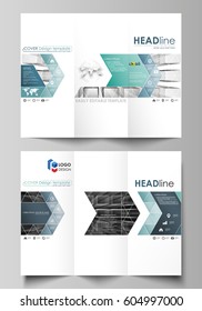 Business templates in HD format for presentation slides. Vector layouts in flat design. Abstract infinity background, 3d structure with rectangles forming illusion of depth and perspective.