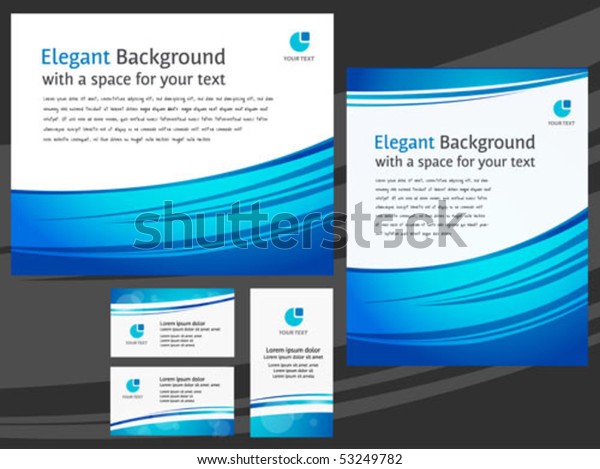 Business Templates Letterhead Design Cards Blue Stock Vector (Royalty ...