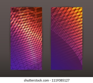 Business templates for multipurpose presentation. Easy editable vector EPS 10 layout. Set of 4 design brochure A4 format advertising, Northern Lights neon effect on purple background event party flyer