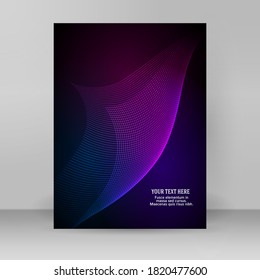 Plantillas de negocio para presentación multipropósito. Diseño de EPS 10 vector fácil de editar. Folleto de diseño publicidad en formato A4, efecto neón de las auroras boreales en el volante de la fiesta de fondo morado