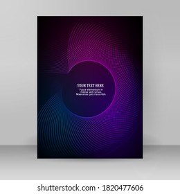 Business templates for multipurpose presentation. Easy editable vector EPS 10 layout. Design brochure A4 format advertising, Northern Lights neon effect on purple background event party flyer