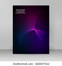 Business templates for multipurpose presentation. Easy editable vector EPS 10 layout. Design brochure A4 format advertising, Northern Lights neon effect on purple background event party flyer