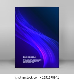 Plantillas de negocio para presentación multipropósito. Diseño de EPS 10 vector fácil de editar. folleto de diseño publicidad en formato A4, efecto neón de las auroras boreales en el volante de la fiesta de fondo morado