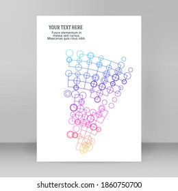 Plantillas de negocio para presentación multipropósito. Diseño de EPS 10 vector fácil de editar. folleto de diseño publicidad en formato A4, efecto neón de las auroras boreales en el volante de la fiesta de fondo morado