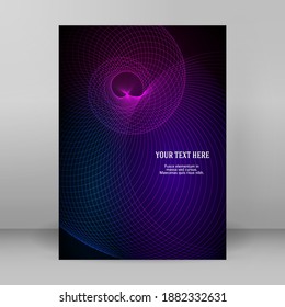 Business templates for multipurpose presentation. Easy editable vector EPS 10 layout. design brochure A4 format advertising, Northern Lights neon effect on purple background event party flyer