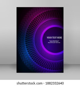 Business templates for multipurpose presentation. Easy editable vector EPS 10 layout. design brochure A4 format advertising, Northern Lights neon effect on purple background event party flyer