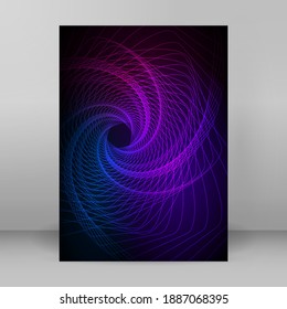 Business templates for multipurpose presentation. Easy editable vector EPS 10 layout. design brochure A4 format advertising, Northern Lights neon effect on purple background event party flyer