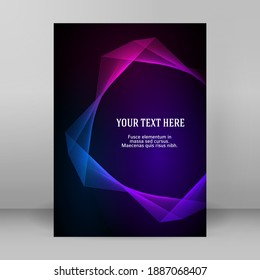 Business templates for multipurpose presentation. Easy editable vector EPS 10 layout. design brochure A4 format advertising, Northern Lights neon effect on purple background event party flyer