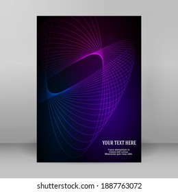 Business templates for multipurpose presentation. Easy editable vector EPS 10 layout. design brochure A4 format advertising, Northern Lights neon effect on purple background event party flyer