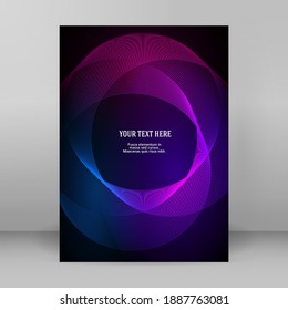 Business templates for multipurpose presentation. Easy editable vector EPS 10 layout. design brochure A4 format advertising, Northern Lights neon effect on purple background event party flyer
