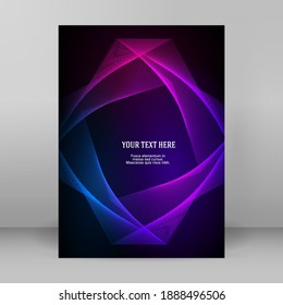 Business templates for multipurpose presentation. Easy editable vector EPS 10 layout. design brochure A4 format advertising, Northern Lights neon effect on purple background event party flyer