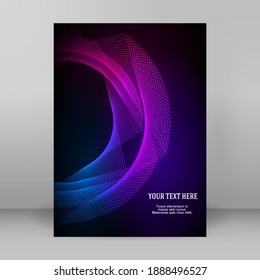 Plantillas de negocio para presentación multipropósito. Diseño de EPS 10 vector fácil de editar. folleto de diseño publicidad en formato A4, efecto neón de las auroras boreales en el volante de la fiesta de fondo morado