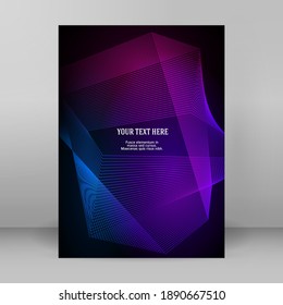 Business templates for multipurpose presentation. Easy editable vector EPS 10 layout. design brochure A4 format advertising, Northern Lights neon effect on purple background event party flyer