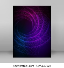 Business templates for multipurpose presentation. Easy editable vector EPS 10 layout. design brochure A4 format advertising, Northern Lights neon effect on purple background event party flyer
