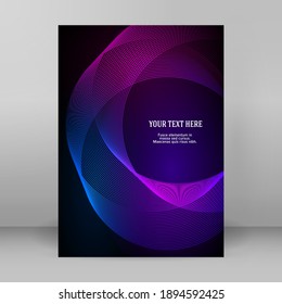 Business templates for multipurpose presentation. Easy editable vector EPS 10 layout. design brochure A4 format advertising, Northern Lights neon effect on purple background event party flyer