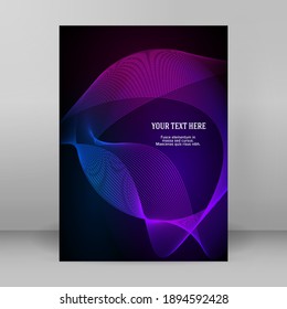 Business templates for multipurpose presentation. Easy editable vector EPS 10 layout. design brochure A4 format advertising, Northern Lights neon effect on purple background event party flyer