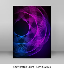 Business templates for multipurpose presentation. Easy editable vector EPS 10 layout. design brochure A4 format advertising, Northern Lights neon effect on purple background event party flyer