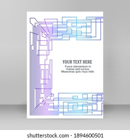 Business templates for multipurpose presentation. Easy editable vector EPS 10 layout. design brochure A4 format. Linear background. Poligonal lines. Protective layer for technology background brochure