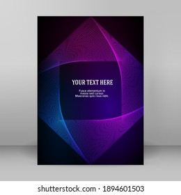 Business templates for multipurpose presentation. Easy editable vector EPS 10 layout. design brochure A4 format advertising, Northern Lights neon effect on purple background event party flyer