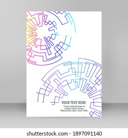 Business templates for multipurpose presentation. Easy editable vector EPS 10 layout. design brochure A4 format. Linear background. Poligonal lines. Protective layer for technology background brochure