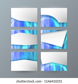 Business templates for multipurpose presentation slides. Easy editable vector layouts. Set of 6 design brochure flyer marketing and advertising, Annual report mockup graphic design EPS 10.