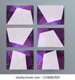 Business templates for multipurpose presentation slides. Easy editable vector layouts. Set of 6 design brochure flyer marketing and advertising, Annual report mockup graphic design EPS 10.