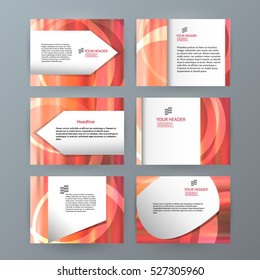 Business templates for multipurpose presentation slides. Easy editable vector layouts. Set of 6 design  brochure flyer marketing and advertising,  Annual report mockup graphic design EPS 10.