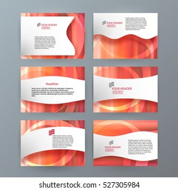 Business templates for multipurpose presentation slides. Easy editable vector layouts. Set of 6 design  brochure flyer marketing and advertising,  Annual report mockup graphic design EPS 10.