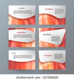 Business templates for multipurpose presentation slides. Easy editable vector layouts. Set of 6 design  brochure flyer marketing and advertising,  Annual report mockup graphic design EPS 10.