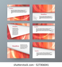 Business templates for multipurpose presentation slides. Easy editable vector layouts. Set of 6 design  brochure flyer marketing and advertising,  Annual report mockup graphic design EPS 10.