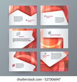Business templates for multipurpose presentation slides. Easy editable vector layouts. Set of 6 design  brochure flyer marketing and advertising,  Annual report mockup graphic design EPS 10.