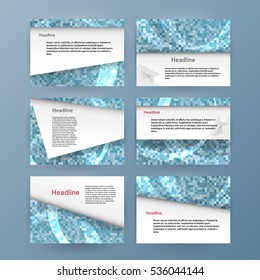 Business templates for multipurpose presentation slides. Easy editable vector layouts. Set of 6 design brochure flyer marketing and advertising, Annual report mockup graphic design EPS 10.