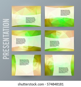 Business templates for multipurpose presentation slides. Easy editable vector layouts. Set of 6 design brochure flyer marketing and advertising, Annual report mockup graphic design EPS 10