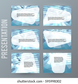 Business templates for multipurpose presentation slides. Easy editable vector EPS 10 layouts. Set of 6 horizontal Silver design brochure flyer, Annual report mockup graphic colors metalic grey, steel