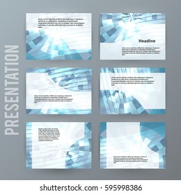 Business templates for multipurpose presentation slides. Easy editable vector EPS 10 layouts. Set of 6 horizontal Silver design brochure flyer, Annual report mockup graphic colors metalic grey, steel