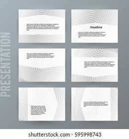 Business templates for multipurpose presentation slides. Easy editable vector EPS 10 layouts. Set of 6 horizontal Silver design brochure flyer, Annual report mockup graphic colors metalic grey, steel