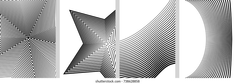 Business templates for multipurpose presentation slides. Easy editable vector EPS 10 layouts. Set of 4 vertical brochure flyer A4 format, Annual report mockup graphic colors black white