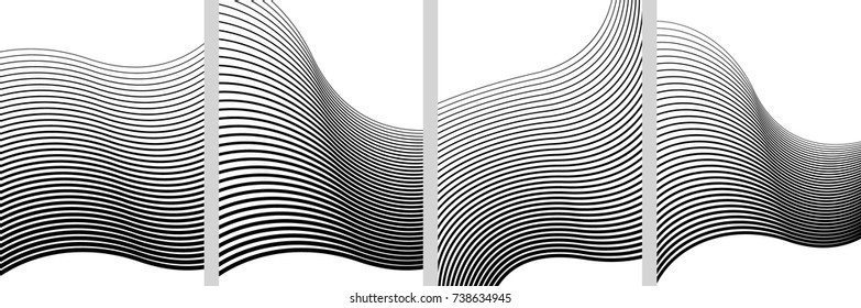 Business templates for multipurpose presentation slides. Easy editable vector EPS 10 layouts. Set of 4 vertical brochure flyer A4 format, Annual report mockup graphic colors black white