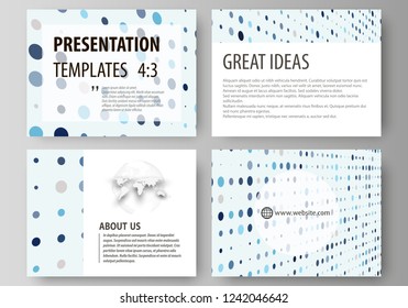 Business templates for presentation slides. Easy editable abstract layouts in flat style. Soft color dots with illusion of depth and perspective, dotted background. Modern elegant vector design.