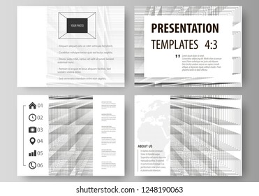 Business templates for presentation slides. Easy editable vector layouts in flat design. Abstract infinity background, 3d structure with rectangles forming illusion of depth and perspective.