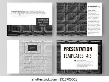 Business templates for presentation slides. Easy editable vector layouts in flat design. Abstract infinity background, 3d structure with rectangles forming illusion of depth and perspective.
