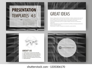 Business templates for presentation slides. Easy editable vector layouts in flat design. Abstract infinity background, 3d structure with rectangles forming illusion of depth and perspective.