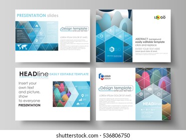 Business templates for presentation slides. Easy editable layouts in flat style, vector illustration. Bright color pattern, colorful design, overlapping shapes forming abstract beautiful background