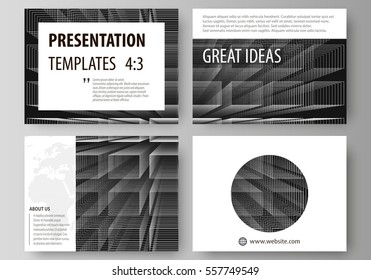 Business templates for presentation slides. Easy editable vector layouts in flat design. Abstract infinity background, 3d structure with rectangles forming illusion of depth and perspective