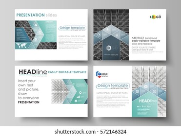 Business templates for presentation slides. Easy editable vector layouts in flat design. Abstract infinity background, 3d structure with rectangles forming illusion of depth and perspective.