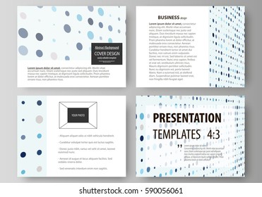 Business templates for presentation slides. Easy editable abstract layouts in flat style. Soft color dots with illusion of depth and perspective, dotted background. Modern elegant vector design