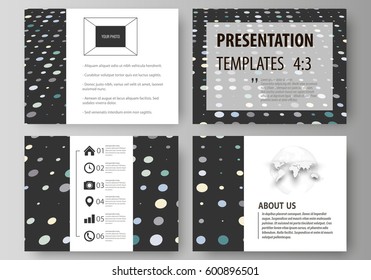 Business templates for presentation slides. Easy editable abstract layouts in flat style. Soft color dots with illusion of depth and perspective, dotted background. Modern elegant vector design.