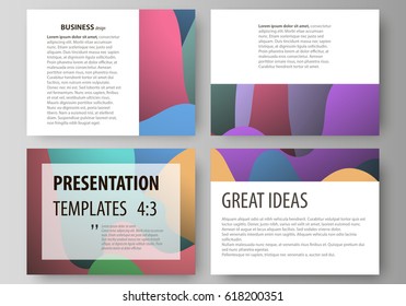 Business templates for presentation slides. Easy editable layouts in flat style, vector illustration. Bright color pattern, colorful design, overlapping shapes forming abstract beautiful background