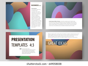 Business templates for presentation slides. Easy editable layouts in flat style, vector illustration. Bright color pattern, colorful design, overlapping shapes forming abstract beautiful background