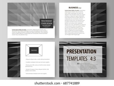 Business templates for presentation slides. Easy editable vector layouts in flat design. Abstract infinity background, 3d structure with rectangles forming illusion of depth and perspective.